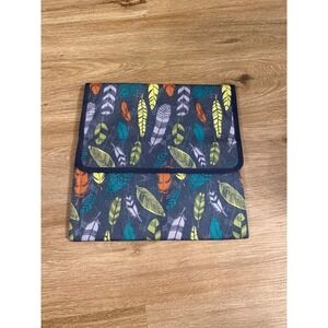 Thirty-One get creative Navy Blue Feather Print Organizer Travel Storage Bag